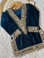 Luxnetics Originals Mirror Work Velvet Kurti Palazzo Set - Image 7