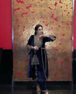 Thread Embroidery work Ready to Wear Velvet Suit - Image 5