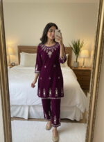 Luxnetics Real Mirror Work Velvet Cord Set - Image 13