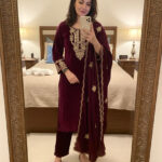 Luxnetics Originals Velvet Designer Party Ready Wear Kurti Pant Dupatta Set