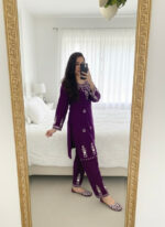 Luxnetics Real Mirror Work Velvet Cord Set - Image 12