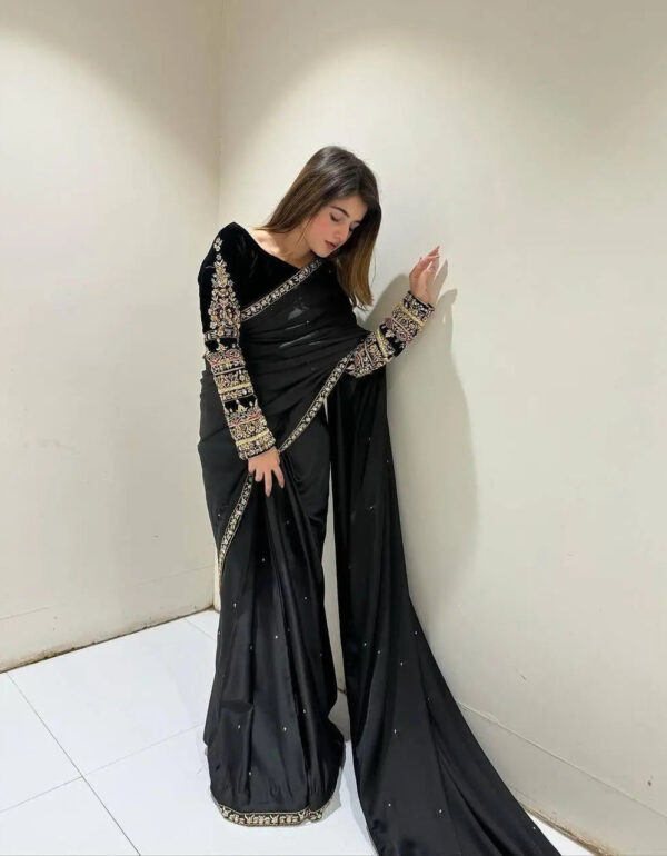 Luxnetics  Party Wear Velvet Saree