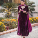 Winter Wear Premium Embroided Velvet Kurti Pant Dupatta set (Stitched)