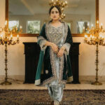 Thread Embroidery work Winter Velvet Suit (Stitched)
