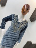 Luxnetics Premium Embroidery work Winter Wear Velvet Suit - Image 9