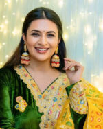 Daman Embroidery Work Winter Special Velvet Kurti Patiyala Pant Dupatta Set (Ready to Wear) - Image 2