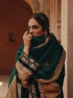 Luxnetics Original Sequence Embroidery Work Designer Party Wear Velvet Kurti Pant Dupatta Set (Ready To Wear) - Image 5