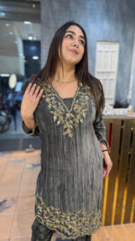 Luxnetics Premium Embroidery work Winter Wear Velvet Suit - Image 7