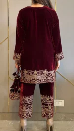 Gulnaar Velvet Embroidered Suit Set - Image 5