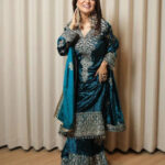 Sequence Embroidery Work 3Pc Ready to Wear Winer Special Velvet Kurti Pant Dupatta Set