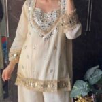 Premium Pure Tissue 3 Piece Ivory Mirror Suit Set