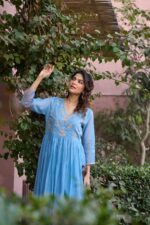 Roohani Blue Chanderi Set - Image 2