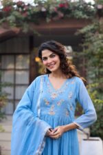 Roohani Blue Chanderi Set - Image 7