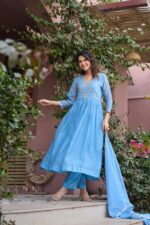 Roohani Blue Chanderi Set - Image 6