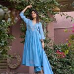 Roohani Blue Chanderi Set