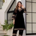 Noir Zari Royale Velvet Kurta Set