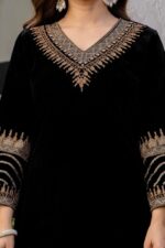 Noir Zari Royale Velvet Kurta Set - Image 6
