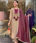 Noor-e-Beige Festive Kurti Set - Image 4