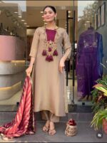 Noor-e-Beige Festive Kurti Set - Image 3