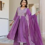 Lavender Bloom Ethnic Kurta Palazzo Set