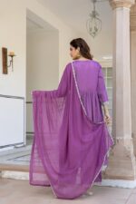 Lavender Bloom Ethnic Kurta Palazzo Set - Image 4