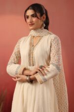 Prakriti Ivory Ethnic Flow Dress - Image 3