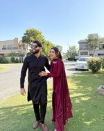 Roya Wine Silk Farshi Suit - Image 8