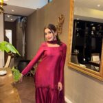 Roya Wine Silk Farshi Suit