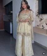 Premium Pure Tissue 3 Piece Ivory Mirror Suit Set - Image 4