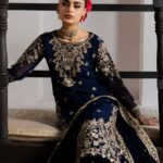 Meher Navy Gold Embroidered Suit