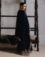 Meher Navy Gold Embroidered Suit - Image 6
