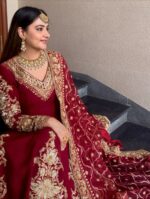 Maroon Embroidered Anarkali Suit Set - Image 3