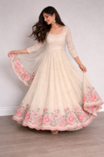 Ivory Floral Anarkali Set - Image 4