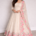 Ivory Floral Anarkali Set