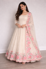 Ivory Floral Anarkali Set