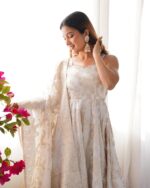 Banarasi Jacquard Dola Silk Anarkali Suit Set - Image 9