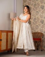 Banarasi Jacquard Dola Silk Anarkali Suit Set - Image 4