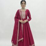 Luxury Dark Pink Anarkali set