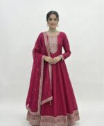 Luxury Dark Pink Anarkali set