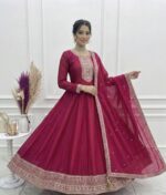 Luxury Dark Pink Anarkali set - Image 2