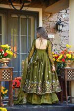 Luxury Embroidered Silk Festive Anarkali Suit Set - Image 2