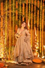 Sequins Embroidered Crunchy Silk Anarkali Sharara Set - Image 2